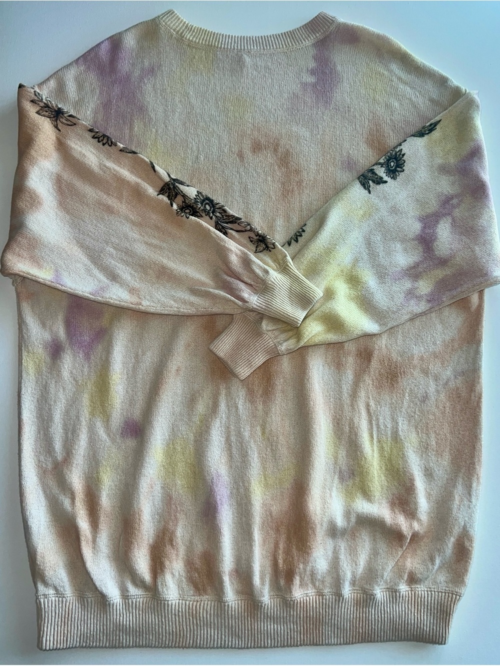 🆕 Free People Cosmos Graphic Pullover Field Of Flowers Combo XS Boho oversized - Picture 8 of 16